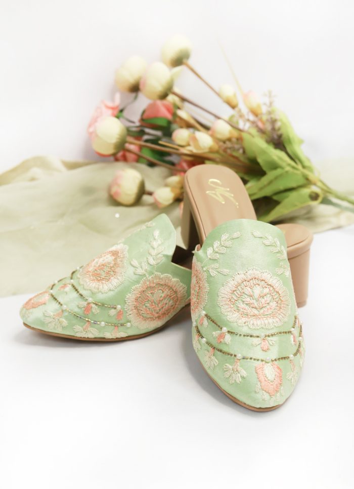 Sayra Heel 4 | Pastel Green Heel